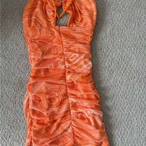WHOTE FOX Orange Halter Dress